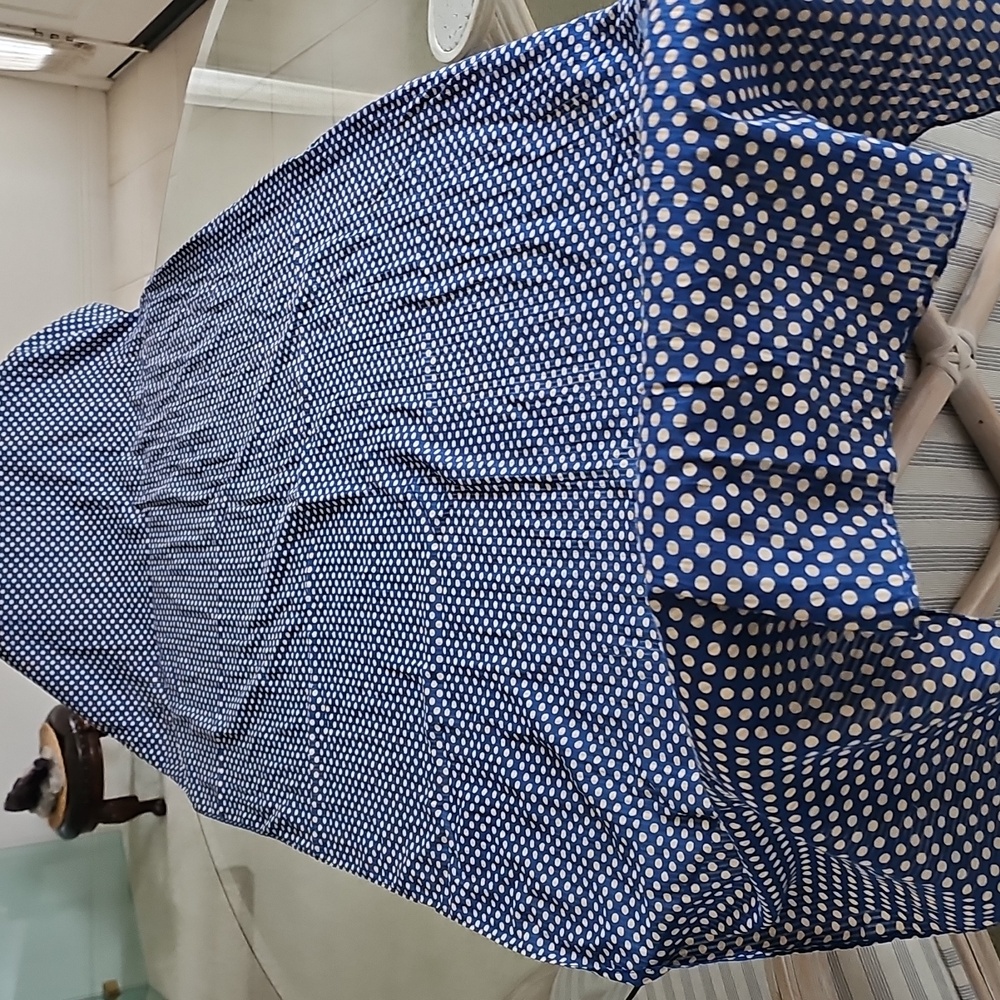 American Eagle Blue & Cream Polka Dot Scarf/shawl - Picture 6 of 7